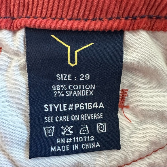 NWT Vigoss dark orange corduroy skinny pants - Picture 4 of 6